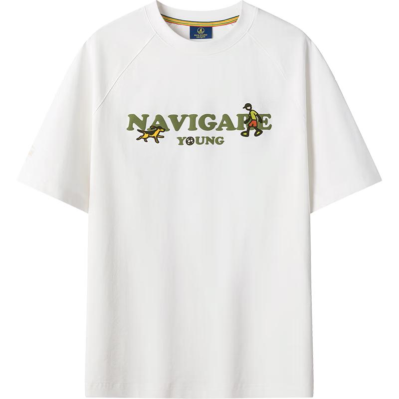 NVG·YOUNG Men s Ice Silk Letter Print Short Sleeve T-shirt M