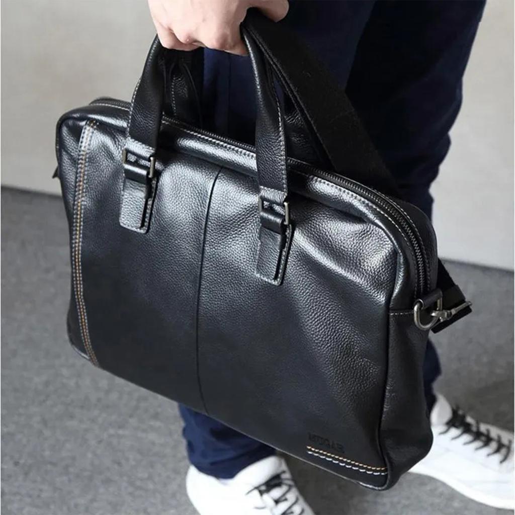 Men's Cowhide Business Handbag, Briefcase, Computer Bag, File Storage Bag