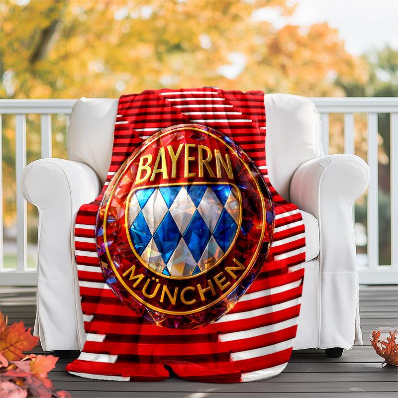 1pc B-Bayern Munich Theme Blanket - Digital Print, Polyester, Cozy for All Seasons, Perfect for Outdoor, and Travel
