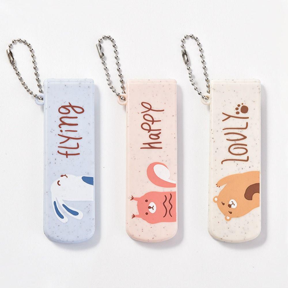 Plastic Cartoon Comb Lovely Animals Portable Comb With Mirror Mini Makeup Comb  Students