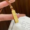 Gold-Plated Shaved Ice Pendant Necklace: Chinese Style Wealth Charm