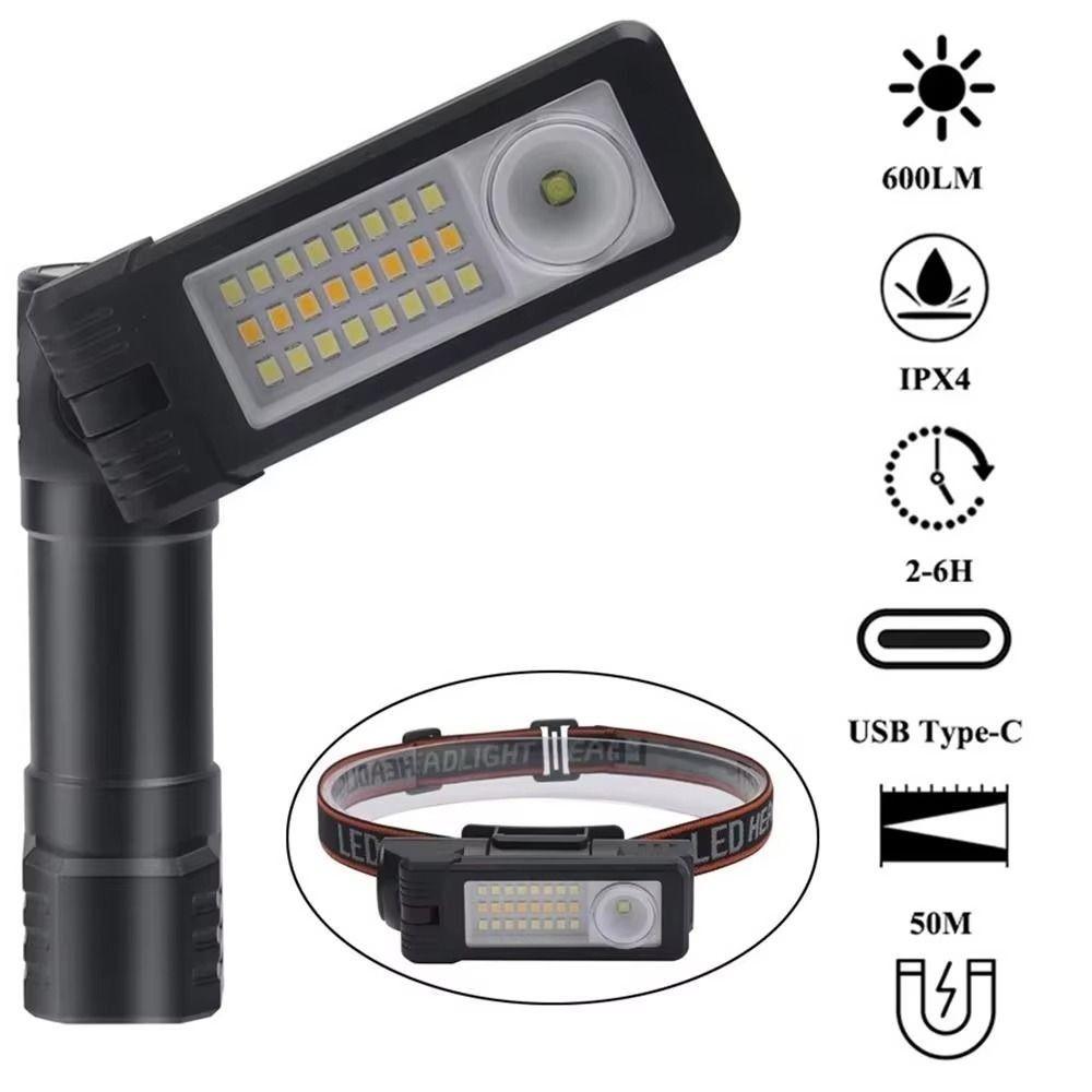 600 LM Brightness COB LED Work Light 1200 mAh Battery LED Warning Light Spot Lights  Camping Light