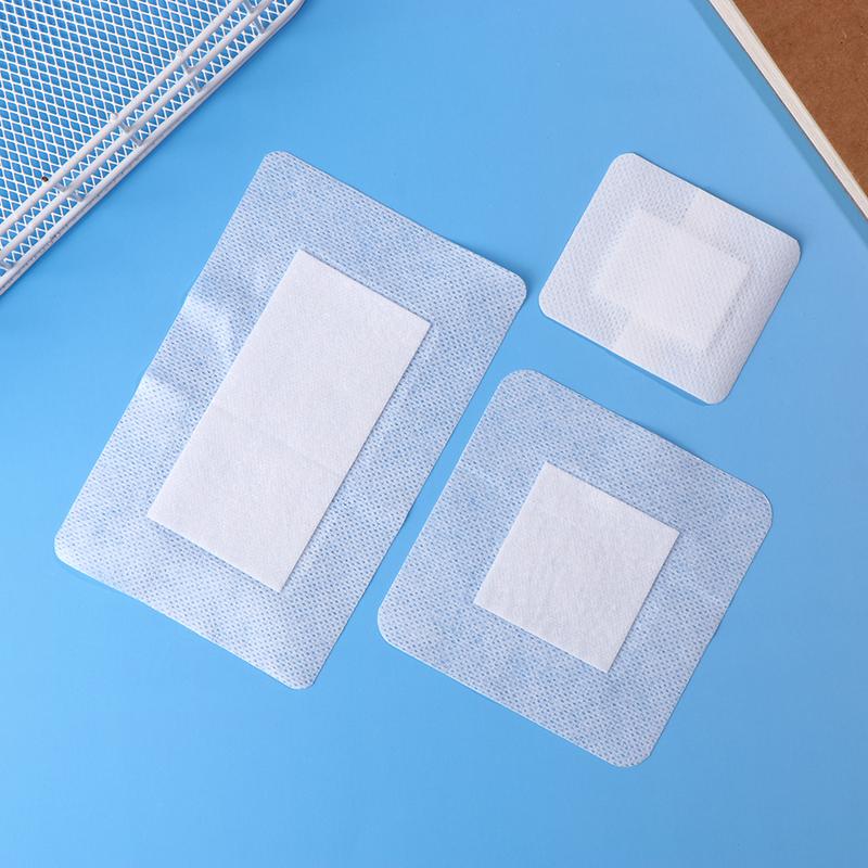 10Pcs Breathable Self-Adhesive Wound Dressings – Soft Non-Woven Gauze Pads with Elastic Edge for Outdoor Use