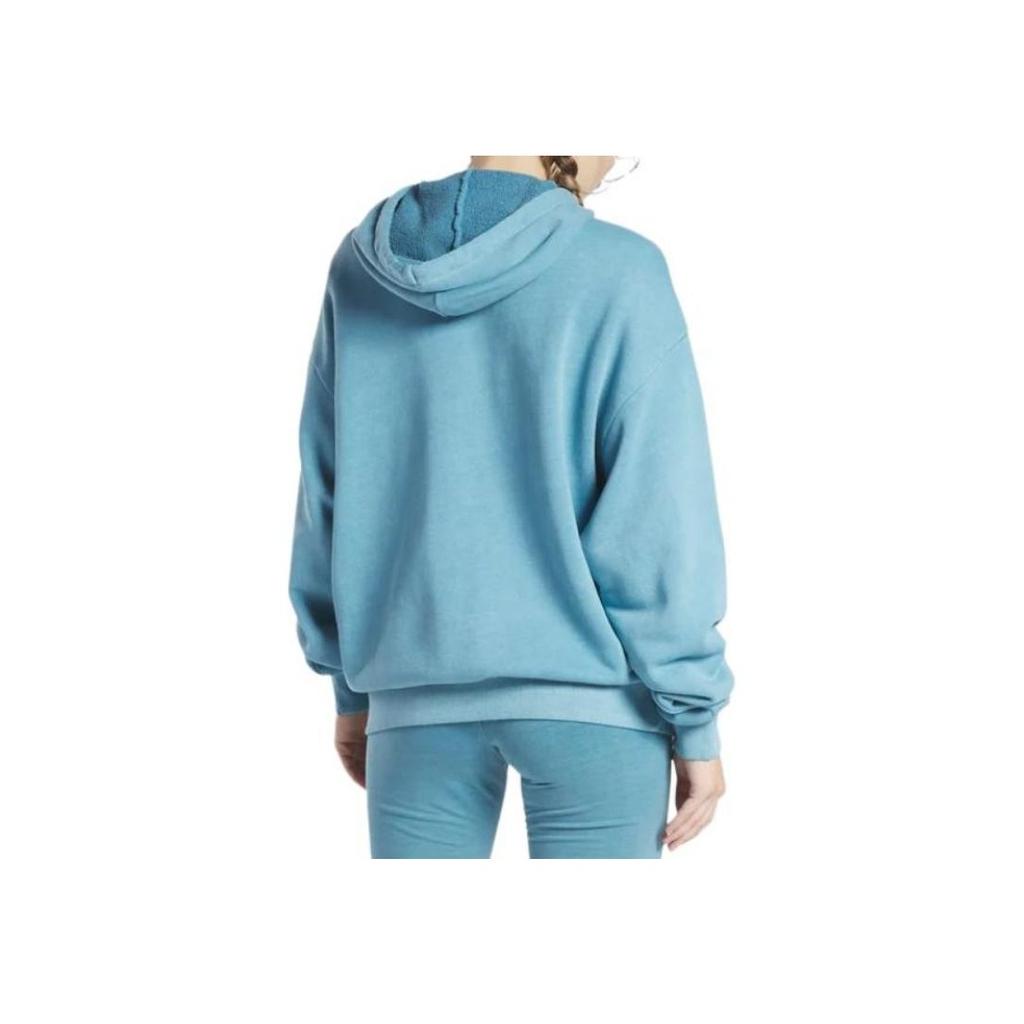 Reebok Solid Color Hooded Loose Fit Sweatshirt Women Top Blue HS4747