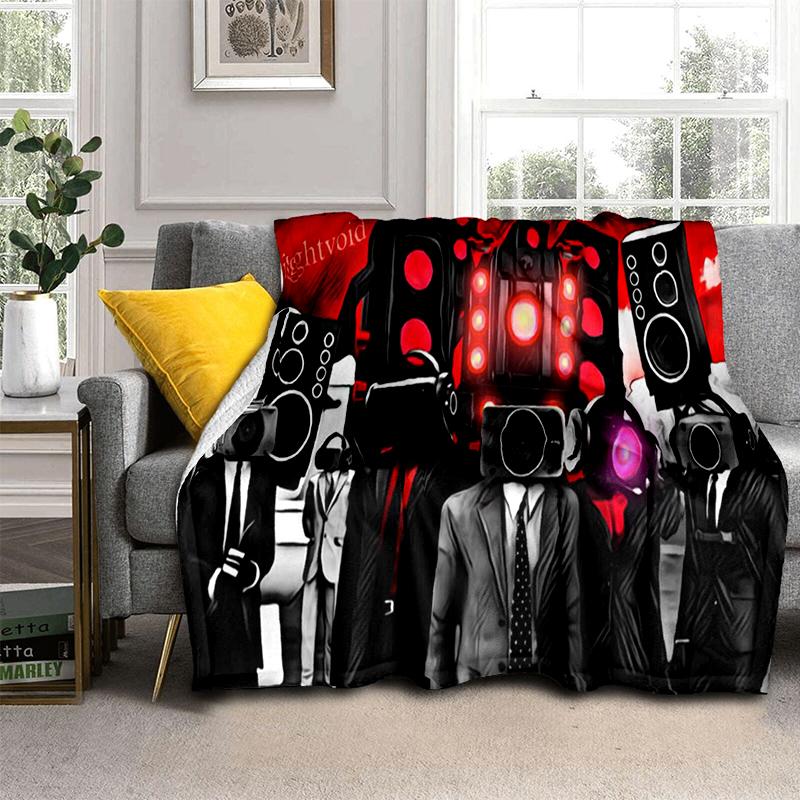 3D Skibidi Toilet Speakerman Cameraman TVman Flannel Blanket,Soft Throw Blanket for Home Bedroom Bed Sofa Travel Cover Kid Gift