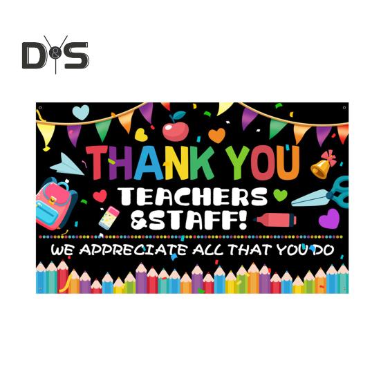 

Баннер-фон для Недели признательности учителям. Спасибо учителям и сотрудникам. Украшение фона на День учителя. Декор для классной комнаты, школы, офиса. B