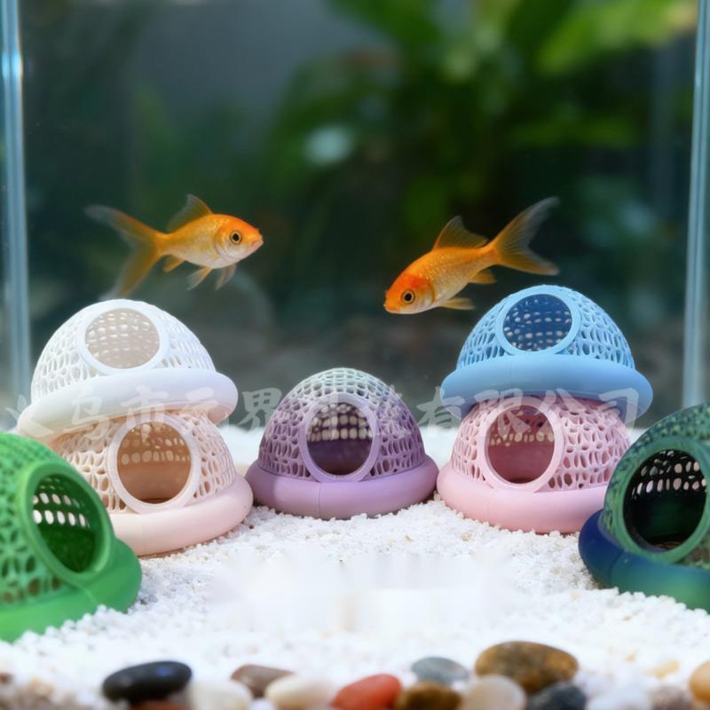 Aquarium Fish Rest Cave 10x5.6cm Floating Shelter Hideout Breeding House Fish Tank Plastic Shrimp Habitat Aquatic Accessories