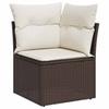Garden Sofa Set with Cushions 4 pcs Brown Poly Rattan