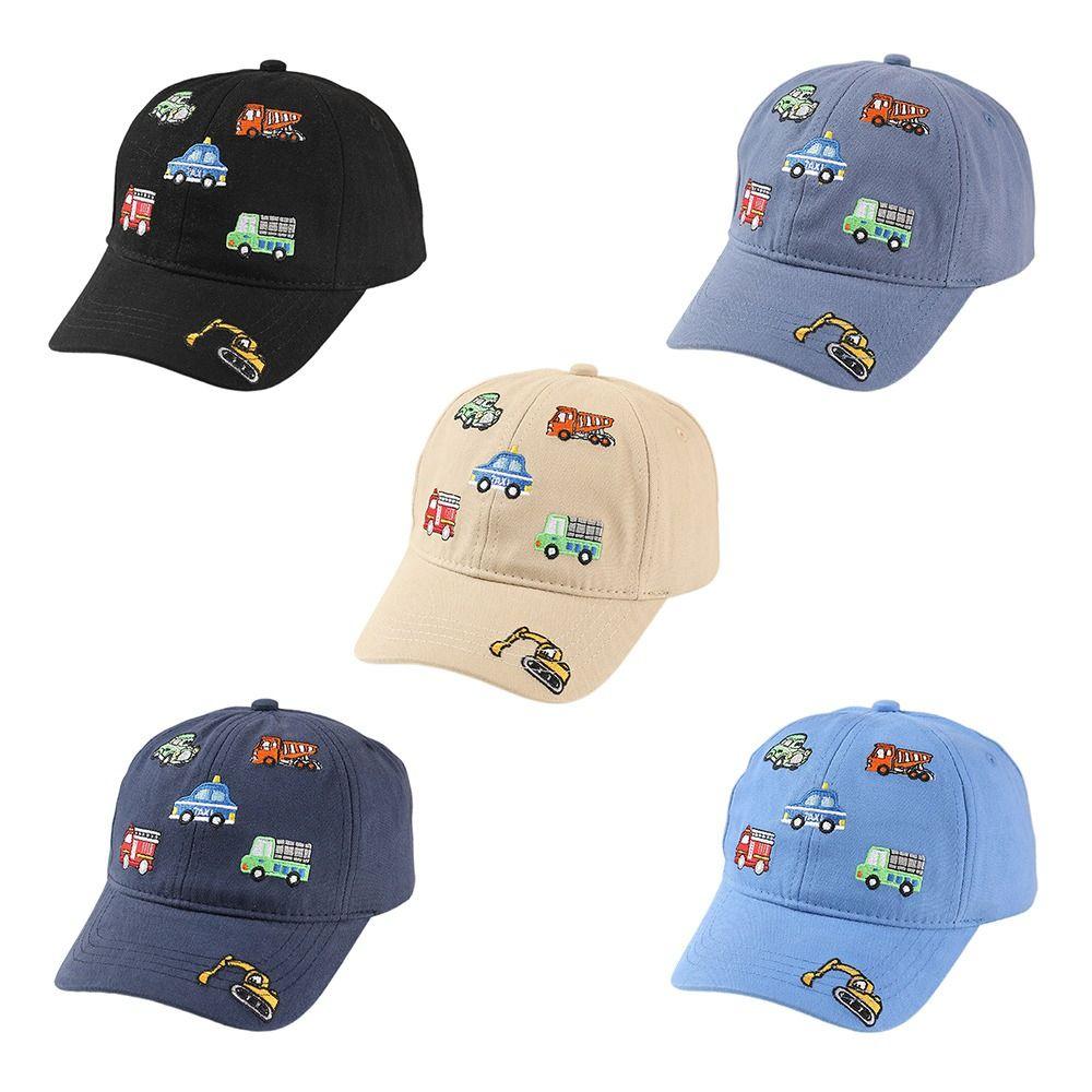 Little Car Pattern Embroidered Baseball Cap Cartoon Kids Sun Protection Cap Spring Autumn