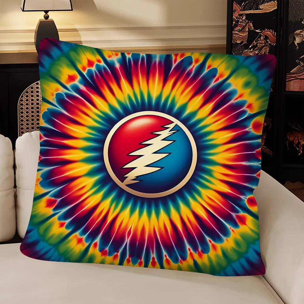 Band GGrateful DDead Pillow Case Fashion Square Pillowcase Bedroom Sofa Room Ins Decoration Leisure