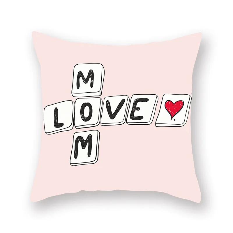 Cute Pink Red Heart Print Home Decor Pillow Sofa Cushion Cover Valentine's Day  Pillowcase