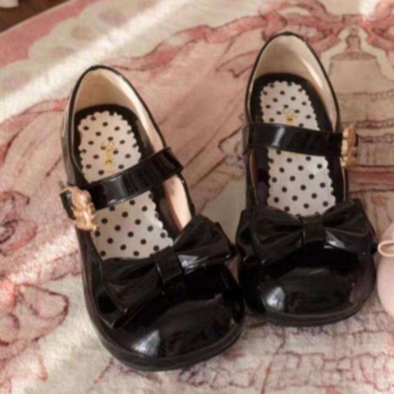 Women Shoes Sweet Cute Bow Flats Fashion Shallow Mouth Single Shoes Mary Jane Shoes Classic Round Head Lolita Shoe Zapatos Mujer