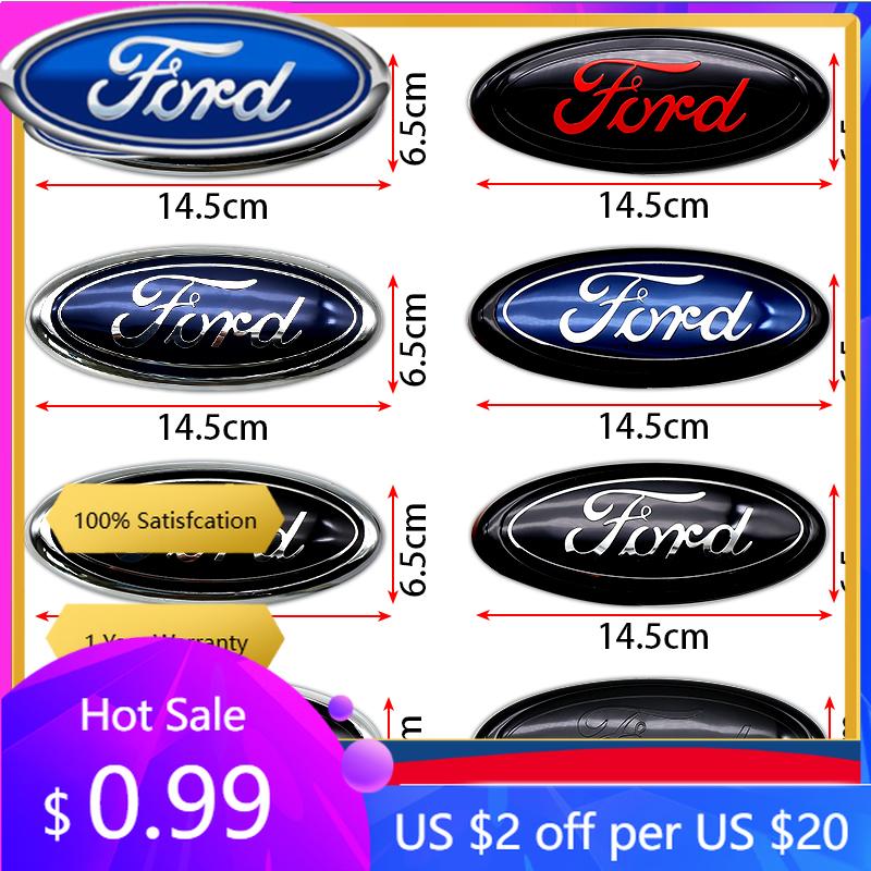 Nuevo Pegatina de Coche 2026 Para Ford ABS 14.5 Logo Frontal Capó Delantero del Coche Insignia Trasera del Maletero Pegatina Para Ford Mondeo Focus Fusion MK2