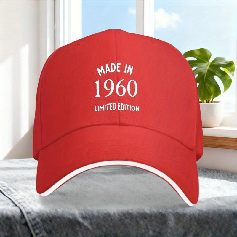 Made in 1960 Limited Edition Baseball Cap Polyester Adjustable Unisex Casual Snapback Hat
