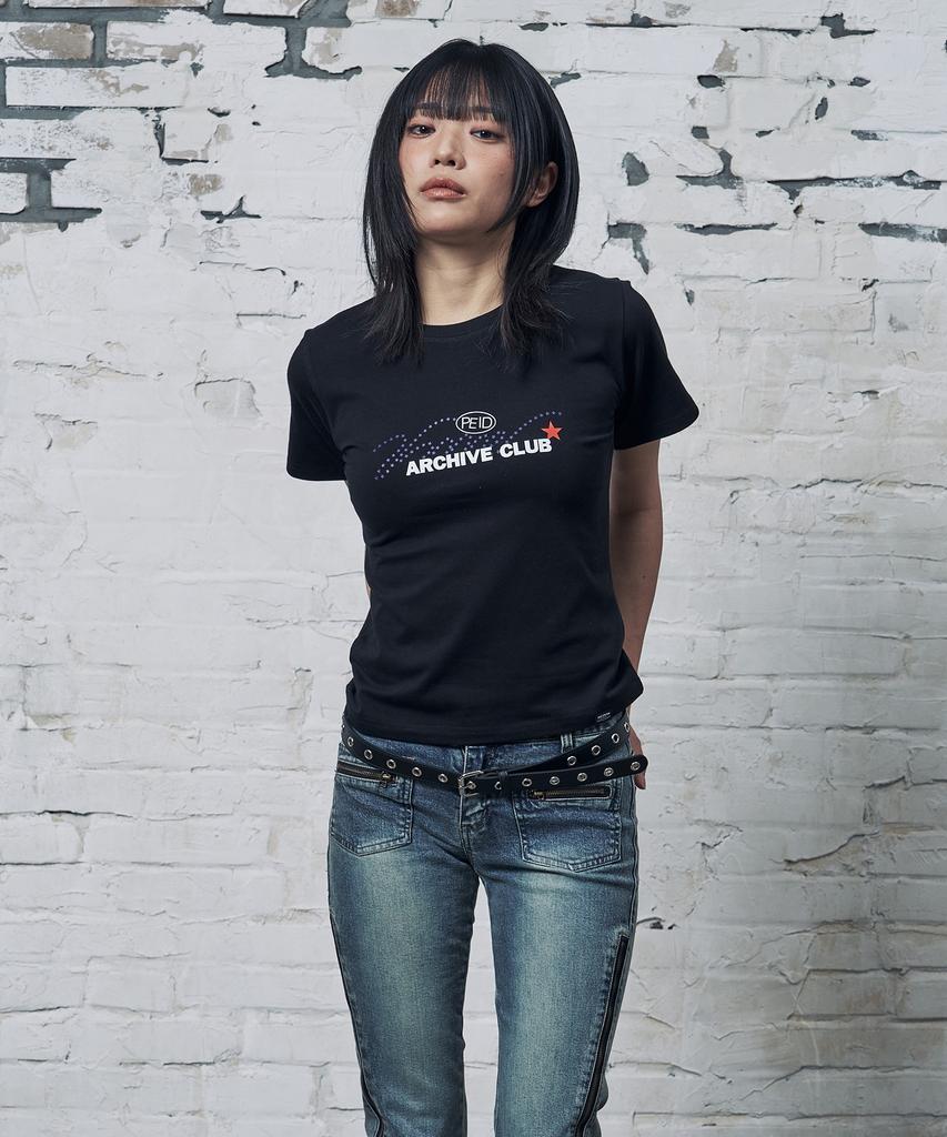 Peideu [Set] Pd Base Reining Slim Fit Short Sleeve T-Shirt 2-Piece Package