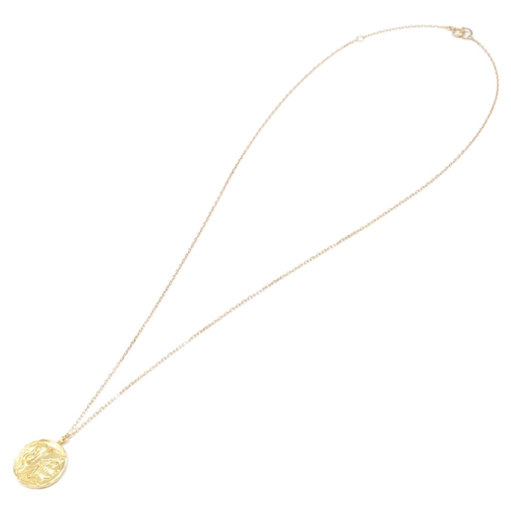 MARIHA [1102221006] K18 Ancient Memories Gold Necklace Athena/Angel Rectangle Chain 17.7" Necklace Yellow GoldUsed