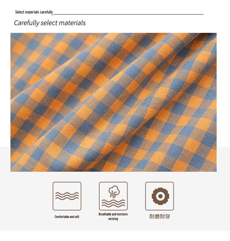 Spring/Autumn Plaid Loose Long-Sleeve Shirt for Women Aged 50-60