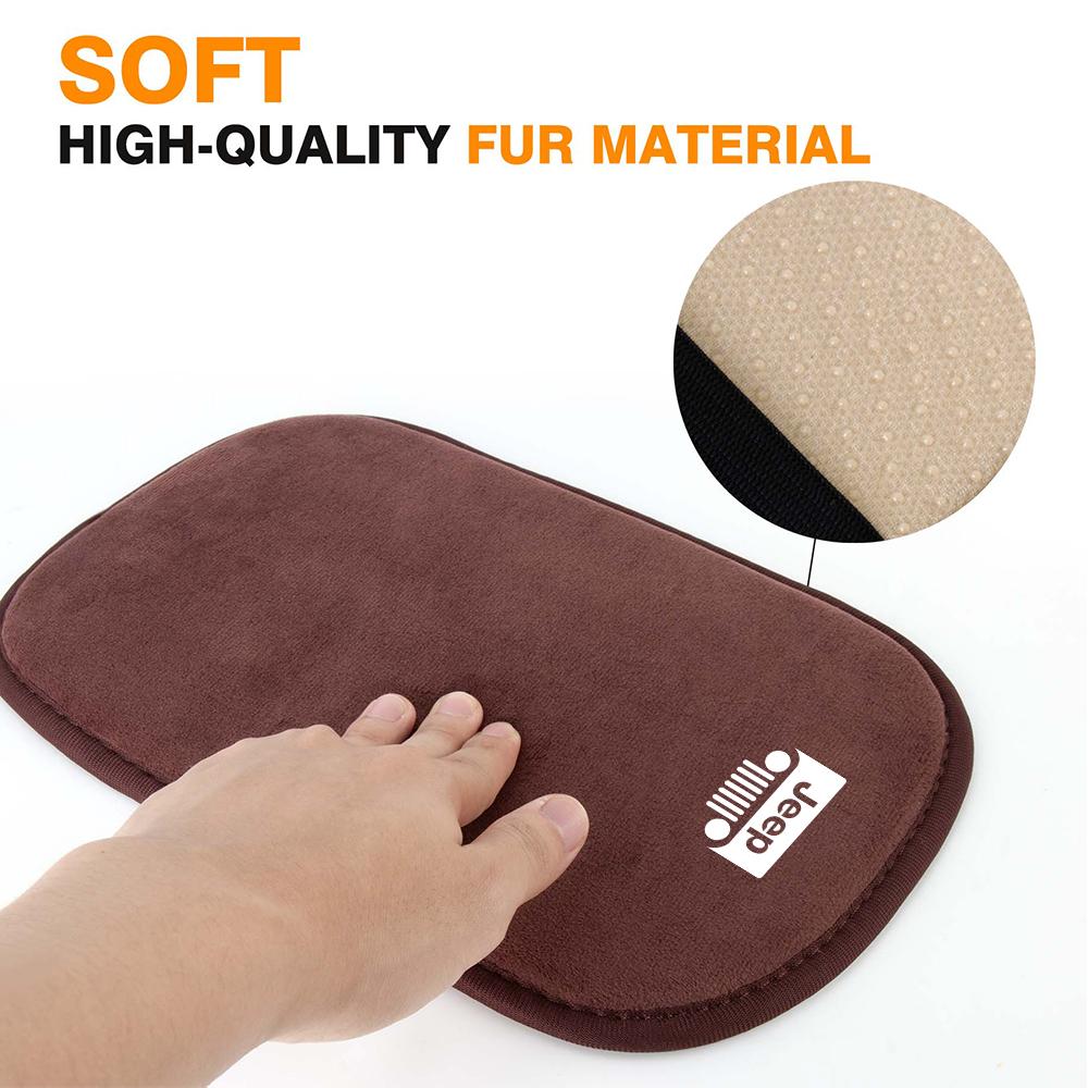 Car Center Console Armrest Box Mat Suede Arm Rest Cushion Accessories For Jeep Patriot Wrangler Cherokee Compass Grand Cherokee AKQ1