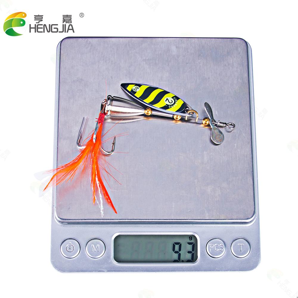 5 STK spinnerbait fiske lokke roterende spinner paljetter agn metall med diskant kroker kunstig bass agn