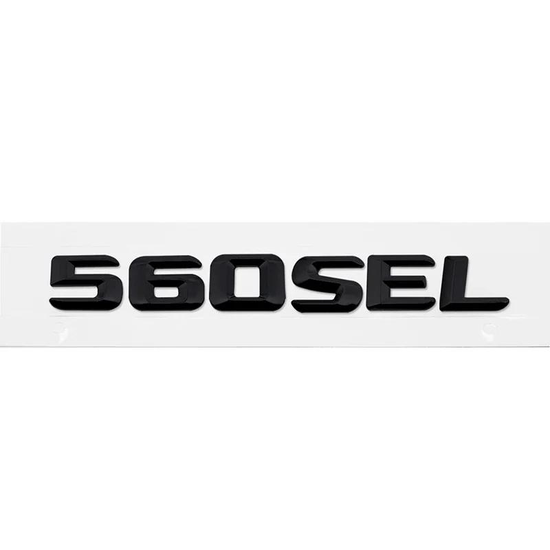 ABS Kovová Samolepka na Auto Zadní Kufr Čísla Písmena Znak pro Mercedes Benz 300SEL 500SEL 560SEL 600SEL Znakové Samolepky Dekorace