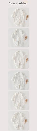 A-Class Pure Cotton Baby Romper: Soft Snap-Button One-Piece Suit with Belly Protection for Spring and Autumn.