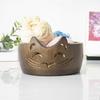 Wood Yarn Storage Bowl Wood Weaving Thread Bowl with Carved Holes Yarn Organiser for Crochet