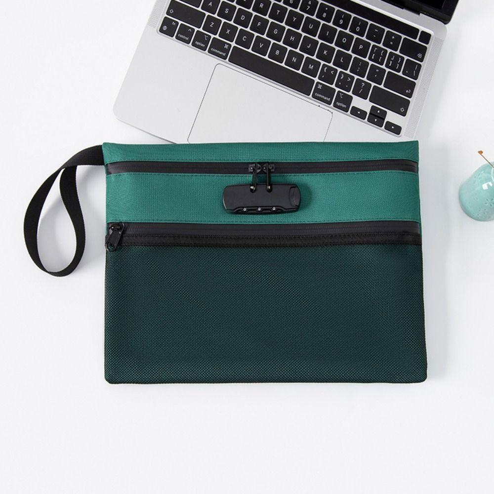 Password Lock Security Document Bag Large Capacity Portable File Folders  Cards Storage