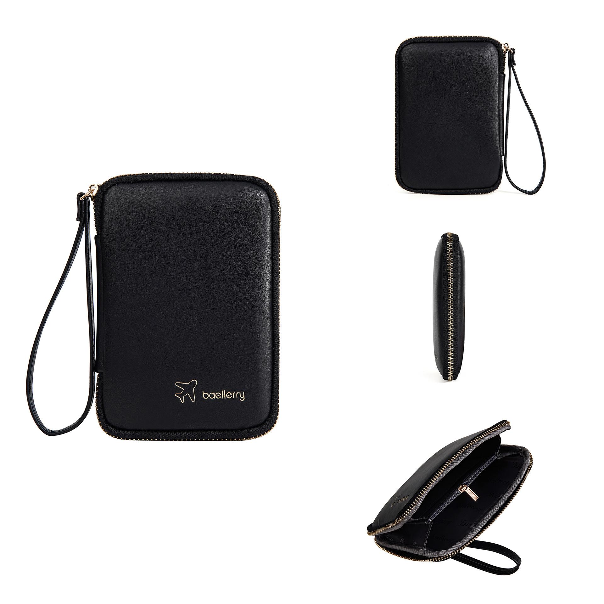 Women s Wallet Fashion Neutral Universal Soft Leather Zipper Multifunctional Passport Bag Premium Multi-Card Position Wallet one size чёрный