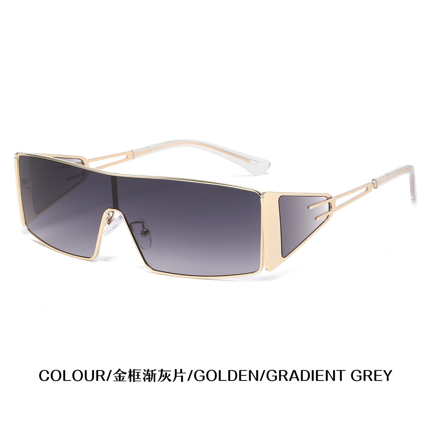 Women s Gold Frame Square Sunglasses Gradient Brown Lens Fashion Eyewear