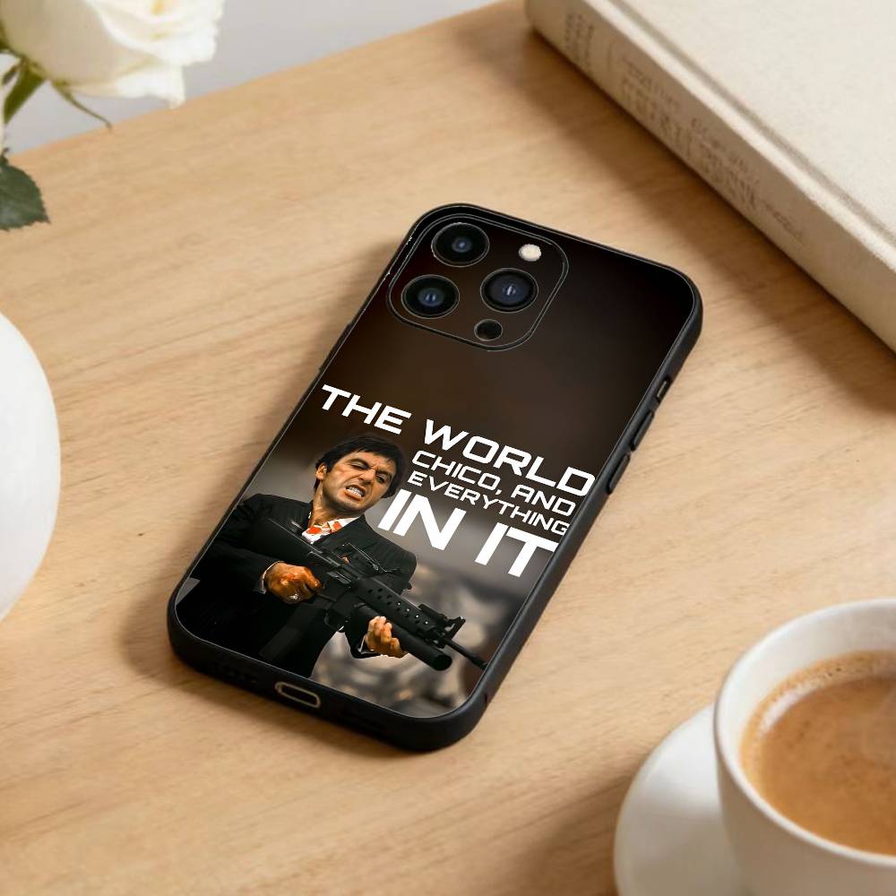 1983 Film S-Scarface  Phone Case For iPhone 17 16 15 14 13 12 Max Plus Silicone Black Cover