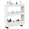 Narrow 3-storey Bathroom Storage Cart, Sofa Side Storage Shelf, Hallway Shelf, 60x18x70cm