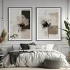 Abstract Vintage Minimalist Flower Poster Beige Black Botanical Canvas Painting Print Wall Art Decorative For Living Room Decor