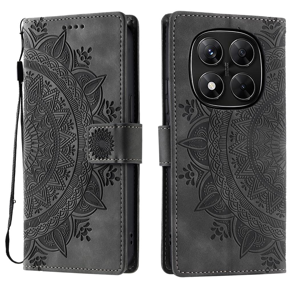 For Xiaomi Redmi Note 14 Pro 5G/Poco X7 5G Case Imprinted Totem Skin Feel Wallet Leather Phone Cover