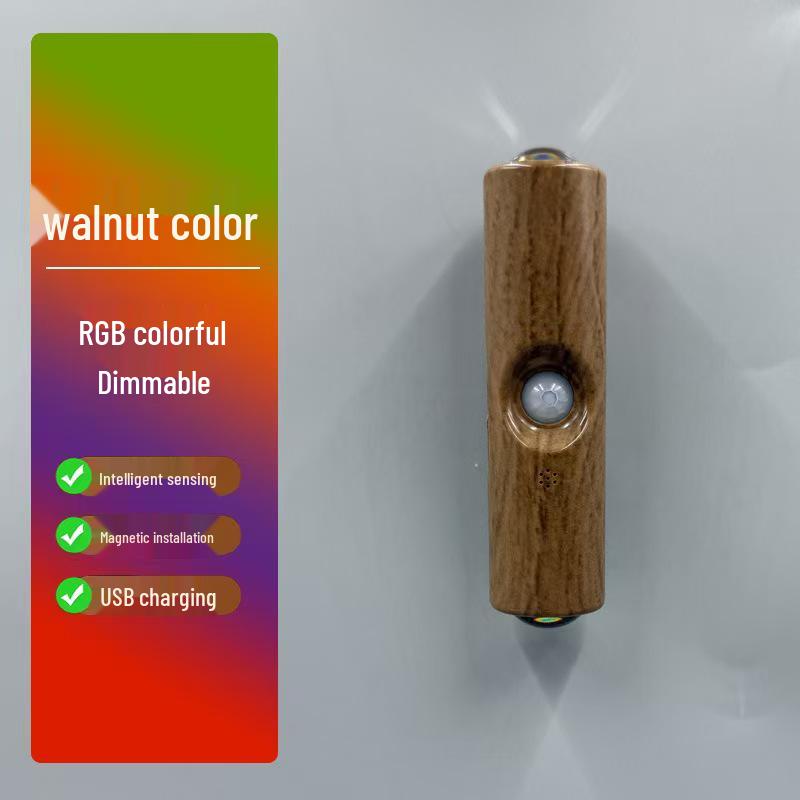 Smart Seven-Color USB Rechargeable Motion Sensor Night Light with Dual Cat Eye Design