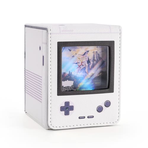 

Deck Case, Trading Card Case with Favorite Window, Holds 100 Cards, Game Console Shape, Double/Triple Sleeve Compatible, Vertical Storage, Two Divider