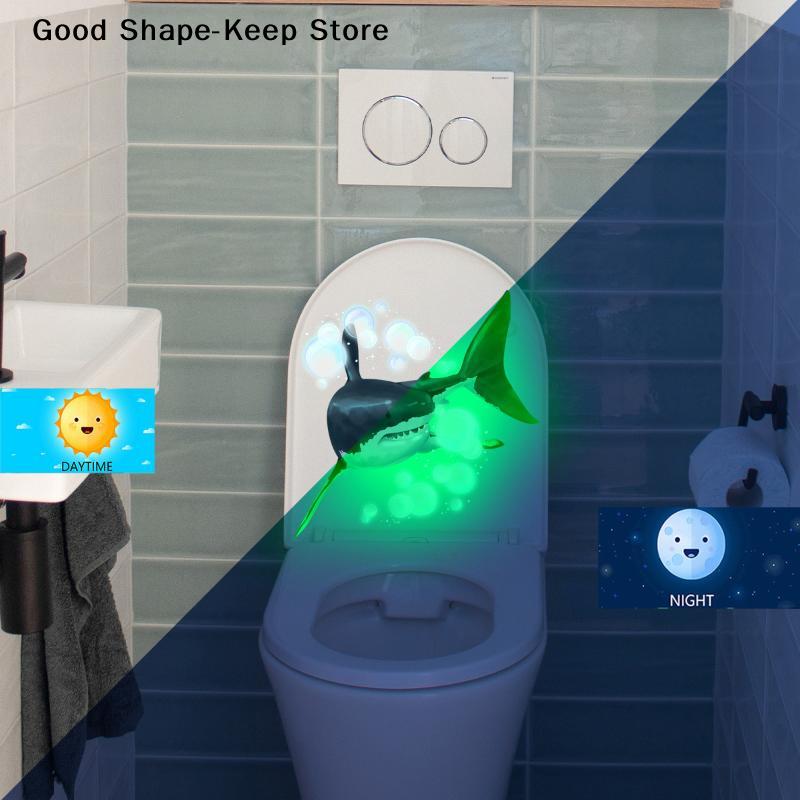 Creative Self-adhesive Wall Decal For Luminous Toilet Sticker Marine Animals Bathroom Waterproof Luminous Decals Home Decor