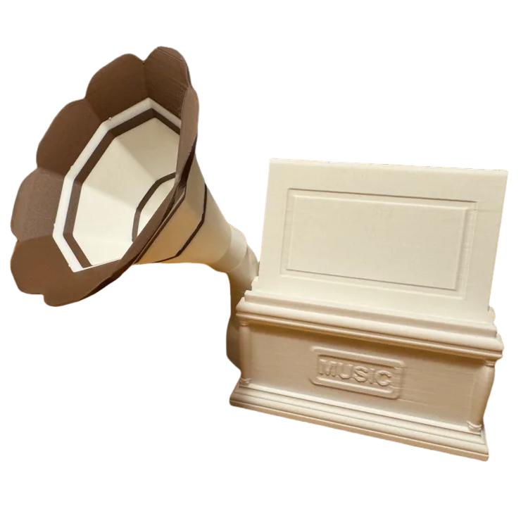 

Creative retro phonograph Mobile Phone Holder Desktop Nostalgic Speakers Stand Decor In Passive Amplifier Phone Holder Bracket белый