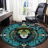 1pc Lion Mandala Artwork Chair Carpet for Office, Soft, Non-Slip Polyester Mat, Office, Entryway, Living Room, Bedroom,  yy251207245
