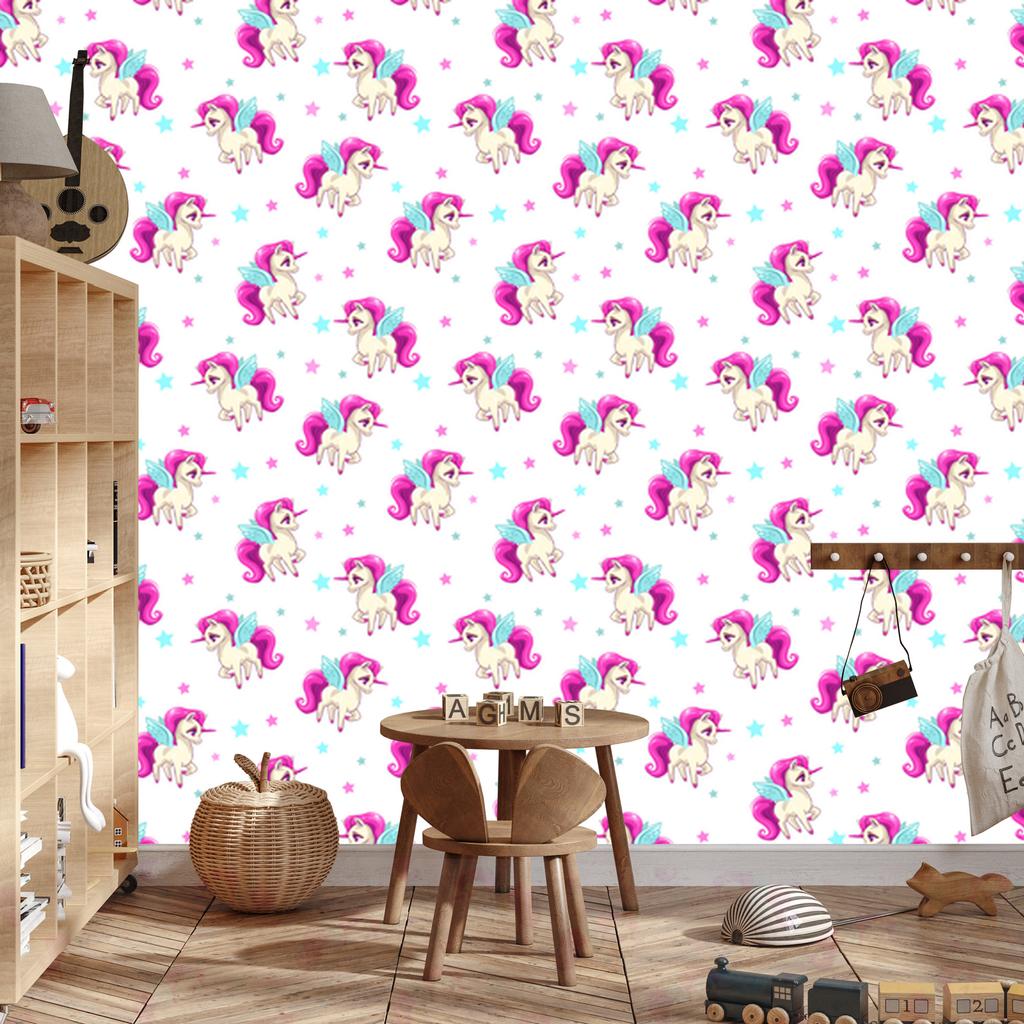 Flying Unicorns and Stars Wallpaper for Living Room and Bedroom 50x1000