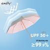 3-Fold Wooden Handle UV Protection Sun Rain Umbrella