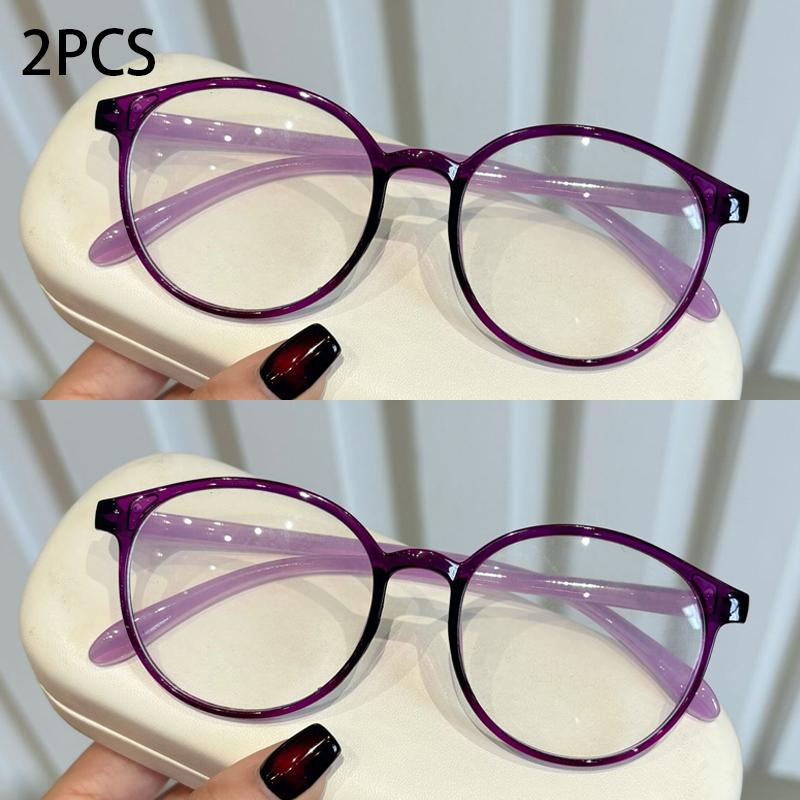 

2 ШТ Круглые Очки Защита от Синего Света Очки для Чтения Женские Сверхлегкие Модные Мужские Очки для Пресбиопии Диоптрии от +100 до +400 1.5