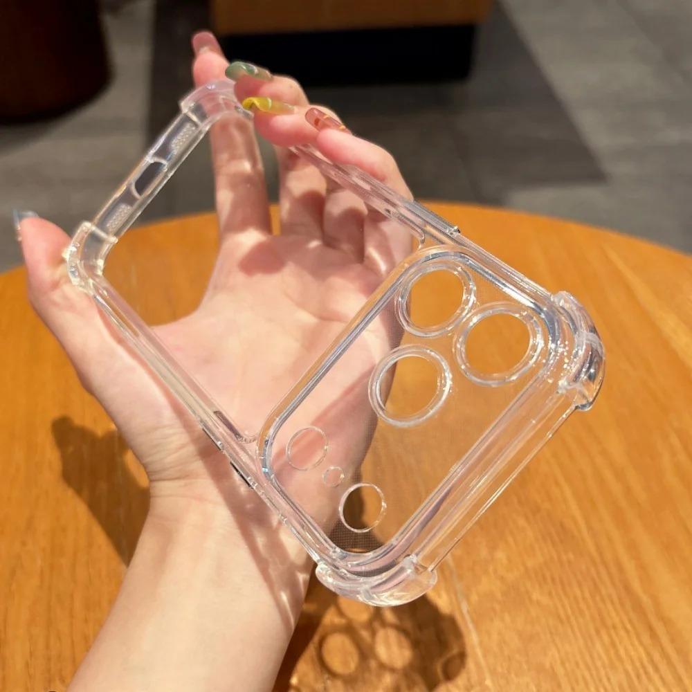 Transparent Armor Phone Case For For Iphone 17 16 1 Pro Max Airbag Shockproof Bumper Clear Back Cover For For Iphone 14 13 Pro Max Case iPhone17 Pro Max