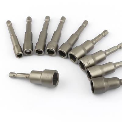 65mm Dĺžka Elektrická Magnetická Skrutkovač Matica Ovládač Sada Rázová 1/4" Šesťhranná Stopka Metrická Kľúč Zásuvka Bit Crv 6-24mm