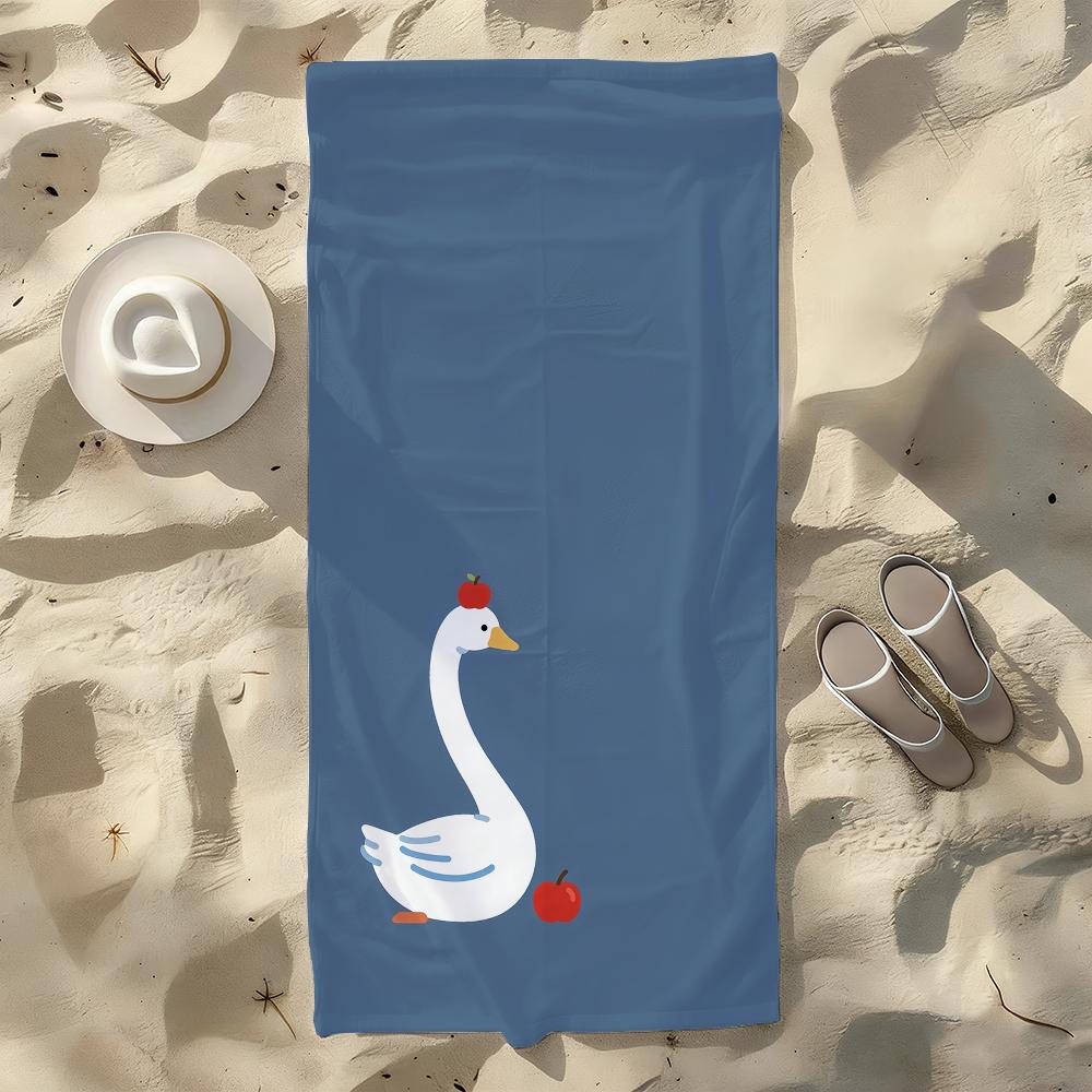 Cartoon Funny Big Goose Towel For Swim Yoga Gym Quick Drying Soft and Skin-friendly Beach Towels All-Season