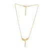 Estele Fine Gold Plated Pearl Drop Austrian Crystal Necklace Set for Women/Girls