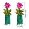 Tassel Flower Drop Earrings Rhinestone Sweet  Earrings Trendy Bohemian Earrings Women  Gift
