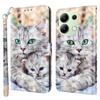 For Xiaomi Redmi Note 13 4G Leather Case 3D Pattern Printing Phone Wallet Cover