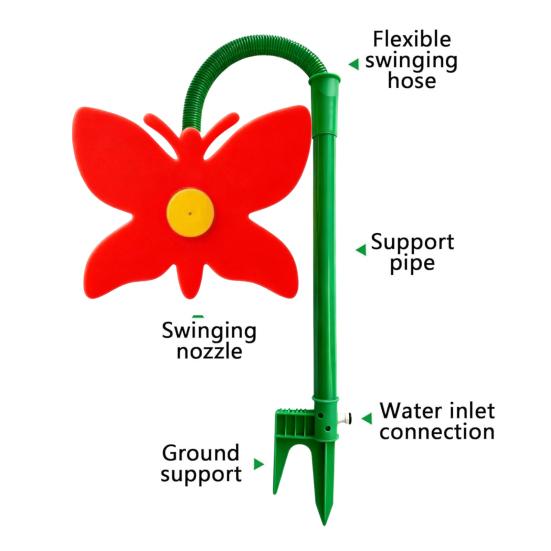 Aspersor de Jardín de Mariposas, Aspersor de Agua para Césped Giratorio de 360 Grados, Divertido Aspersor de Mariposa Danzante para Riego de Jardín en el Patio, Perros Niños Exterior