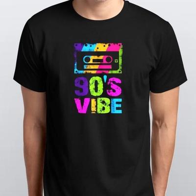 Vibe Anos 90 Vintage Anos 1990 Música Anos 90 Camiseta Masculina P M G GG XGG 3 4 GG cores Preto