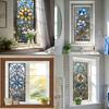 Window Privacy Film Sun Blocking Stained Glass Floral Window Decals Removable Static Clings